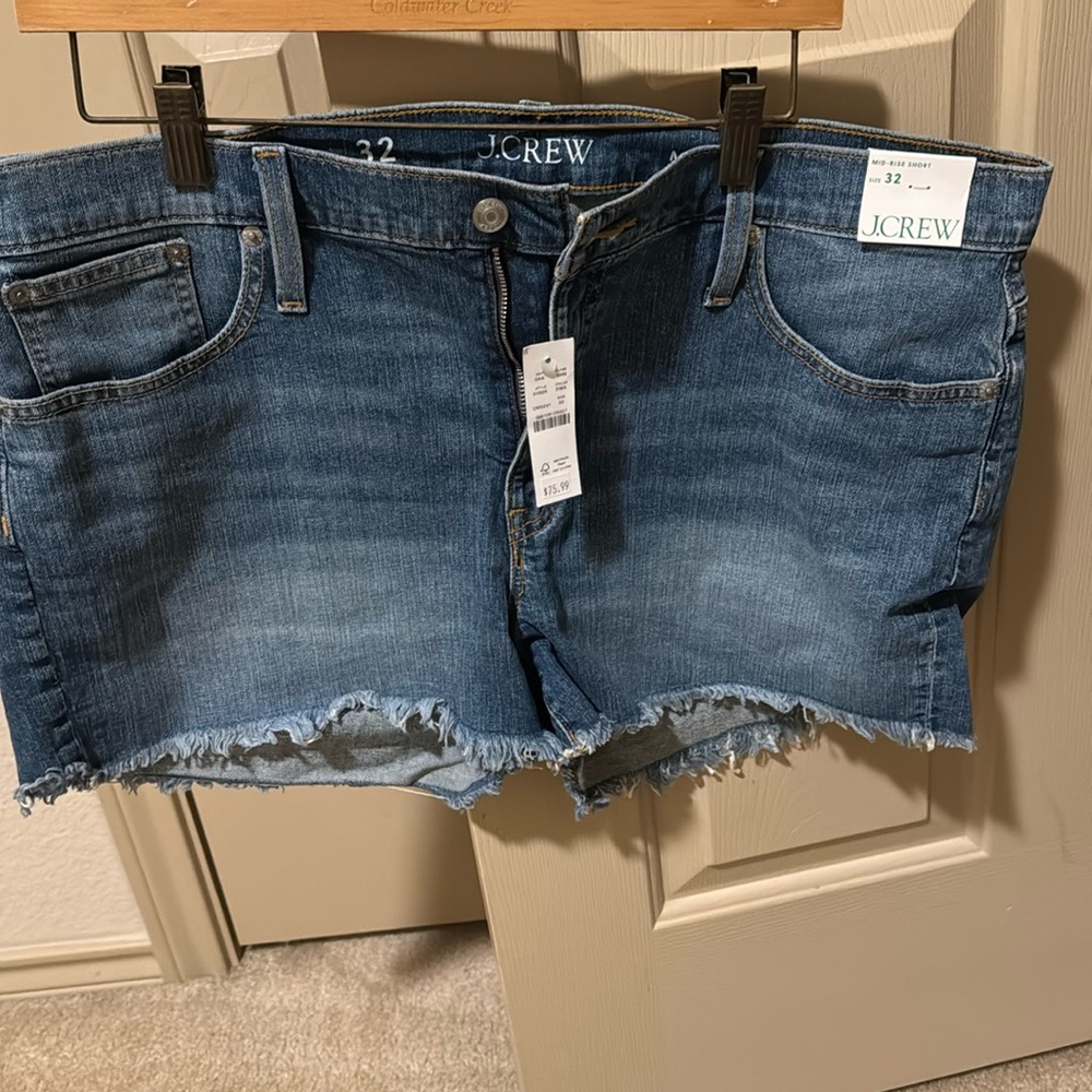 J. Crew Blue Jean Shorts Size 32 NWT